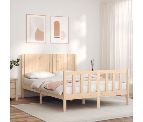 Estructura de cama sin colchón madera de pino blanca 140x200 cm