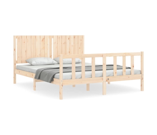 Estructura de cama sin colchón madera maciza de pino 160x200 cm