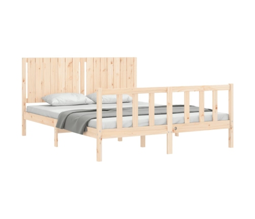 Estructura de cama sin colchón madera maciza de pino 160x200 cm