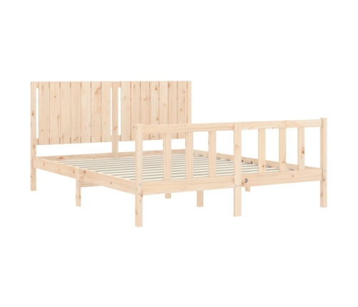 Estructura de cama sin colchón madera maciza de pino 160x200 cm