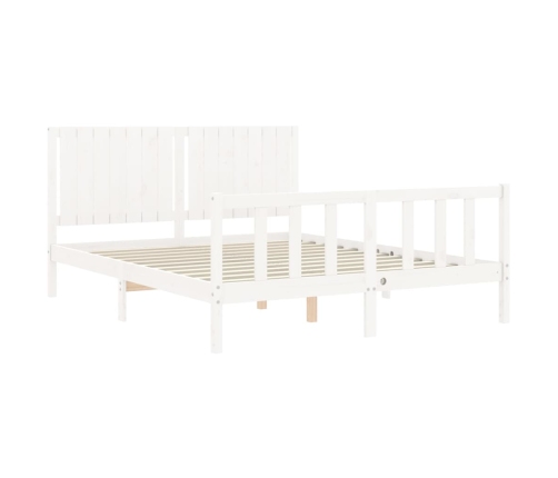 Estructura de cama sin colchón madera maciza de pino 160x200 cm
