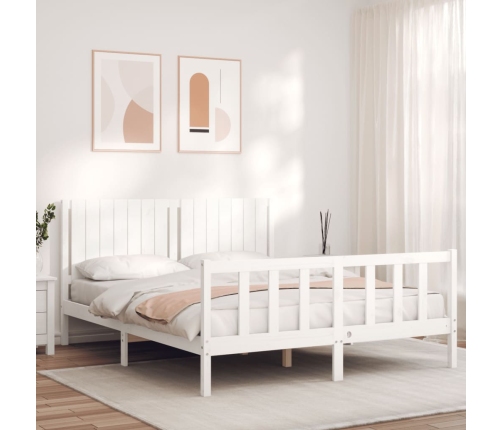 Estructura de cama sin colchón madera maciza de pino 160x200 cm