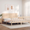 Estructura de cama de matrimonio con cabecero madera maciza