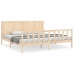 Estructura de cama sin colchón madera maciza de pino 200x200 cm