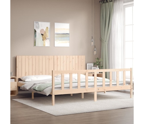 Estructura de cama sin colchón madera maciza de pino 200x200 cm