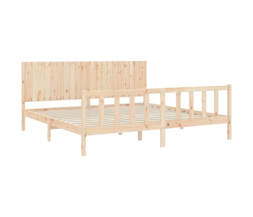 Estructura de cama sin colchón madera maciza de pino 200x200 cm