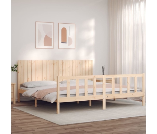 Estructura de cama sin colchón madera maciza de pino 200x200 cm