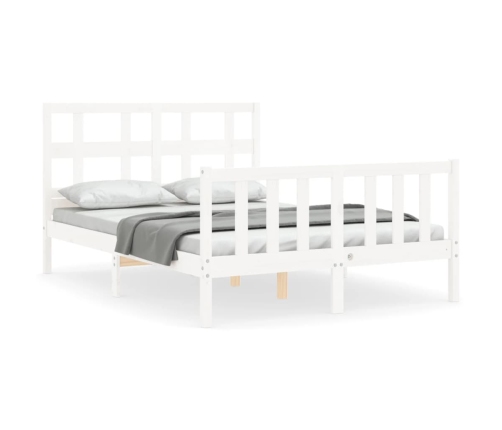 Estructura de cama sin colchón madera de pino blanca 140x190 cm