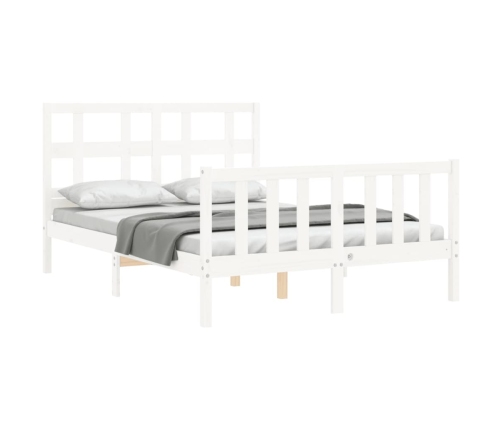 Estructura de cama sin colchón madera de pino blanca 140x190 cm