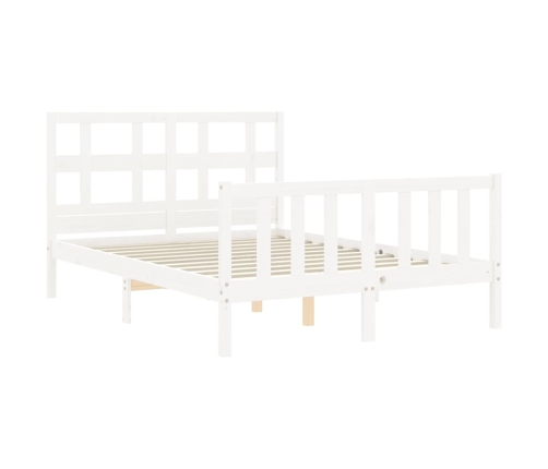 Estructura de cama sin colchón madera de pino blanca 140x190 cm