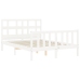 Estructura de cama sin colchón madera de pino blanca 140x190 cm