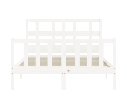 Estructura de cama sin colchón madera de pino blanca 140x190 cm