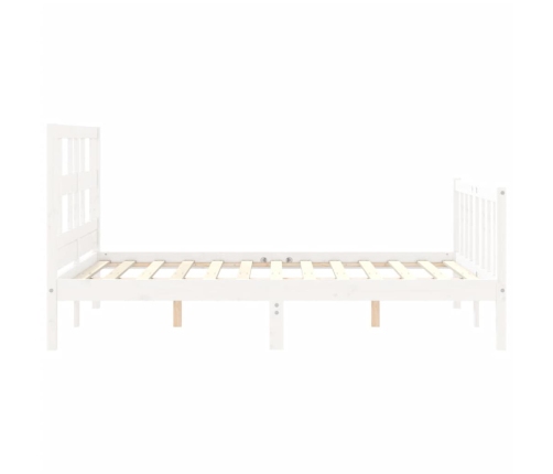 Estructura de cama sin colchón madera de pino blanca 140x190 cm