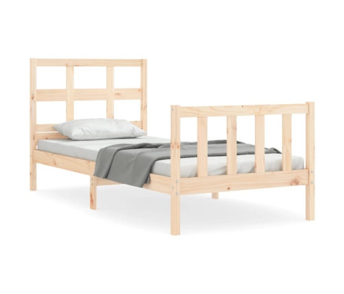 Estructura de cama sin colchón madera maciza de pino 90x200 cm