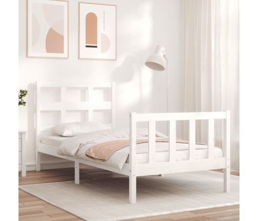 Estructura de cama sin colchón madera de pino blanca 90x200 cm