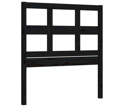 Estructura de cama con cabecero madera maciza negro 90x200 cm