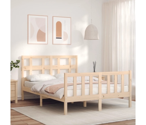 Estructura de cama sin colchón madera de pino blanca 140x200 cm