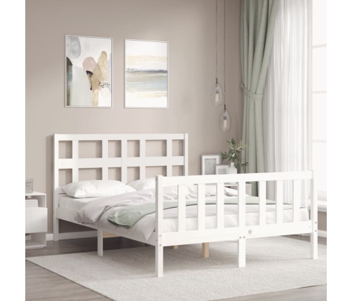 Estructura de cama sin colchón madera de pino blanca 140x200 cm