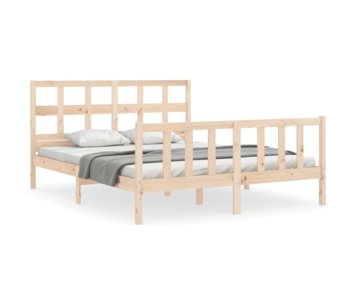 Estructura de cama sin colchón madera maciza de pino 160x200 cm