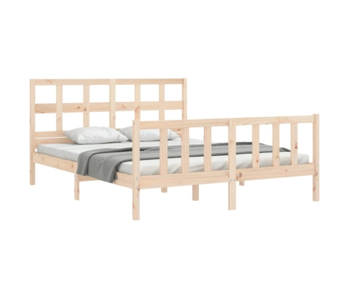 Estructura de cama sin colchón madera maciza de pino 160x200 cm