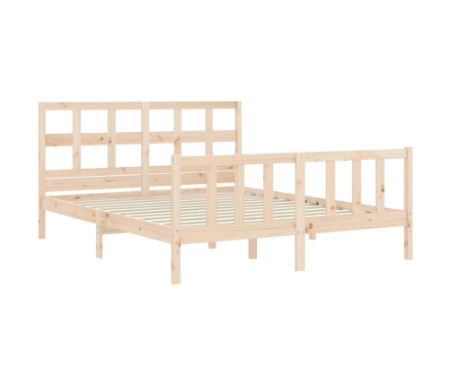 Estructura de cama sin colchón madera maciza de pino 160x200 cm