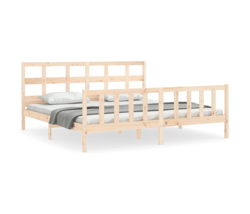 Estructura de cama sin colchón madera maciza de pino 200x200 cm