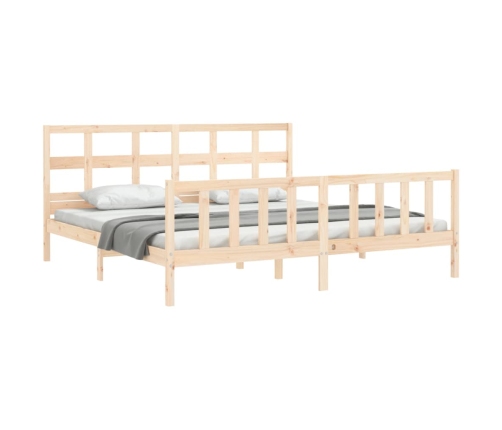 Estructura de cama sin colchón madera maciza de pino 200x200 cm