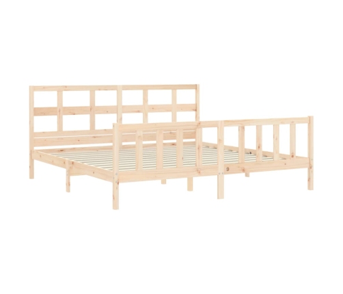 Estructura de cama sin colchón madera maciza de pino 200x200 cm