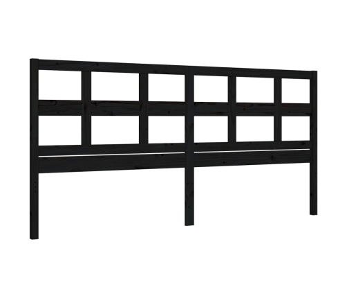 Estructura de cama con cabecero madera maciza negro 200x200 cm