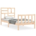 Estructura de cama individual con cabecero madera maciza