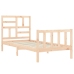 Estructura de cama individual con cabecero madera maciza