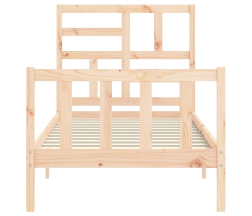 Estructura de cama individual con cabecero madera maciza