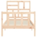 Estructura de cama individual con cabecero madera maciza