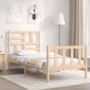 Estructura de cama individual con cabecero madera maciza