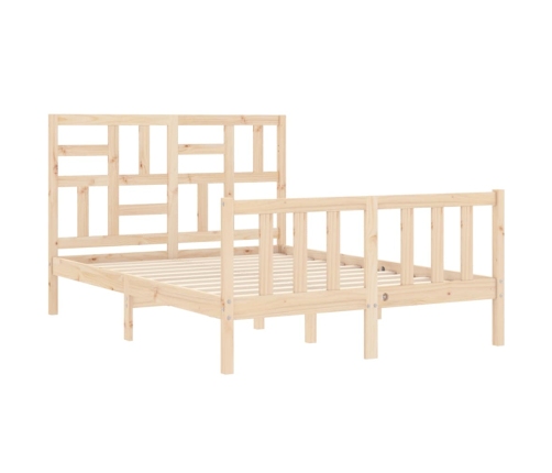 Estructura de cama de matrimonio con cabecero madera maciza