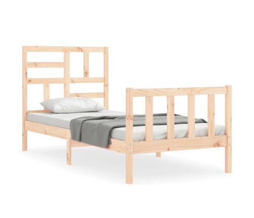 Estructura de cama sin colchón madera maciza de pino 90x200 cm