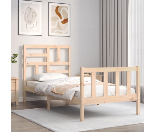 Estructura de cama sin colchón madera maciza de pino 90x200 cm