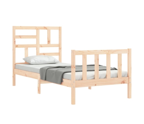 Estructura de cama sin colchón madera maciza de pino 90x200 cm