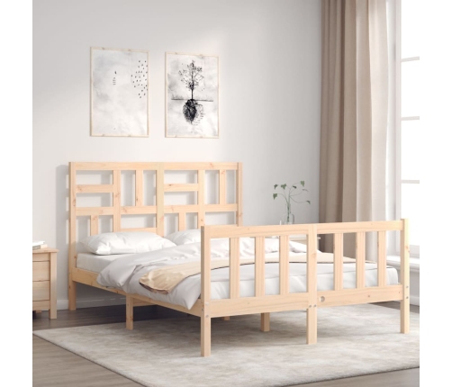 Estructura de cama sin colchón madera de pino maciza 120x200 cm