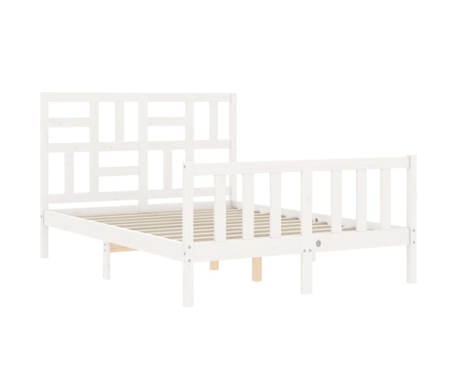 Estructura de cama sin colchón madera de pino blanca 120x200 cm