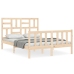 vidaXL Estructura de cama con cabecero madera maciza 140x200 cm