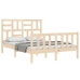 vidaXL Estructura de cama con cabecero madera maciza 140x200 cm