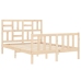 vidaXL Estructura de cama con cabecero madera maciza 140x200 cm