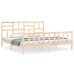 Estructura de cama de matrimonio con cabecero madera maciza