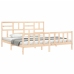 Estructura de cama de matrimonio con cabecero madera maciza