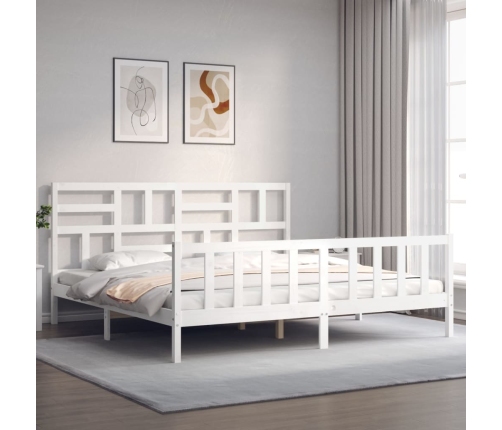 Estructura de cama sin colchón madera maciza blanca 200x200 cm