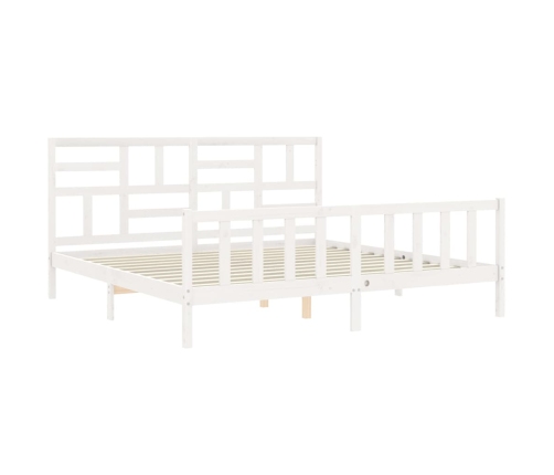 Estructura de cama sin colchón madera maciza blanca 200x200 cm