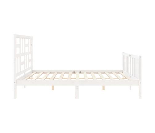 Estructura de cama sin colchón madera maciza blanca 200x200 cm