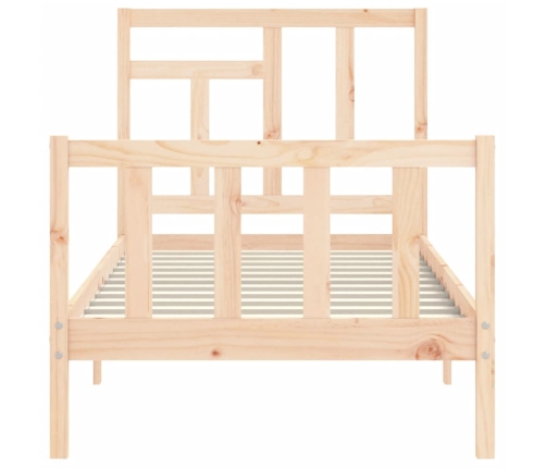 Estructura de cama individual con cabecero madera maciza