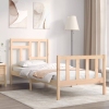 Estructura de cama individual con cabecero madera maciza